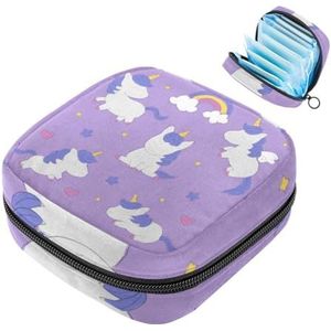 Opbergtas voor maandverband, schattige eenhoorn-personagecollectie, draagbare maandverband, inlegkruisjes, tampons, maandverband, opberghouder voor vrouwen, school, kantoor
