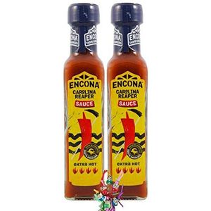yoaxia ® - 2 stuks - [2 x 142 ml] Carolina Reaper Chili Sauce/scherpe chilisaus + een kleine gelukshanger gratis
