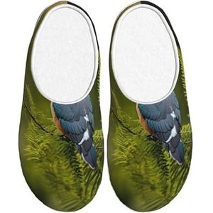 EdWal Leuke vogel print Winter Warme Slippers Indoor Anti-slip Pluche Slippers Ontspannen Thuis voor Vrouwen Mannen, Zwart, 37.5 EU