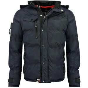 Geographical Norway Bonap Winterjas voor heren, gevoerde gewatteerde jas, Donkerblauw, L