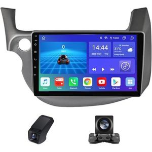 Android 13 Autoradio geldt voor Honda Jazz 2 GG 2008-2014 Fit 2 GE 2007-2014 10 inch Touchscreen Autoradio met Wireless Carplay Android Auto Navi GPS/RDS Radio+Telecamera Achterkant(NF-2)