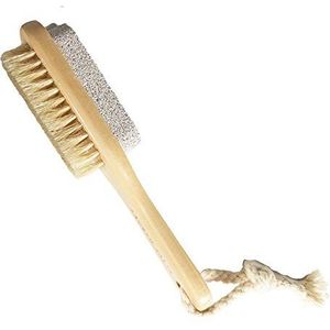 1Pc Eelt Maïs Voet Bestand Remover Puimsteen Borstel Voet Scrubber Exfoliator Dubbelzijdig met Puimsteen en Varkenshaar Borstel Hiel Schraper Pedicure Bestand Dode Huid voor Mannen Vrouwen