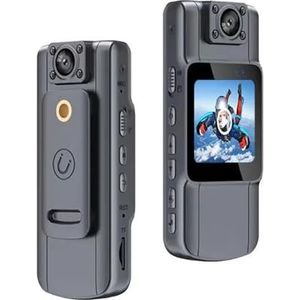 Lichaamscamera Minicamera met HD IPS-scherm 180 draaibare lens en achterclip Full HD Politie-lichaam gedragen camera Draagbare pocket bodycam-camcorder (Color : Mini Cam, Size : 1)