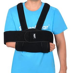 supregear Arm Sling Schouder Startonderbreker, Verstelbare Comfortabele Schouder Arm Startonderbreker Sling Swathe Ademende Schouder Ondersteuning Brace voor Gewonde Arm Hand Elleboog, Zwart