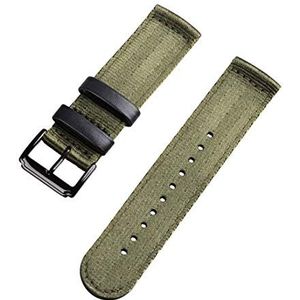 horlogebandje lus, horlogebandjes, 18mm/20mm/22mm Nylon Geweven Smart Horloge Band Strap Mannen en Vrouwen Zachte Sport horlogeband Armband Accessoires (Color : Army Green Type 02_18mm)