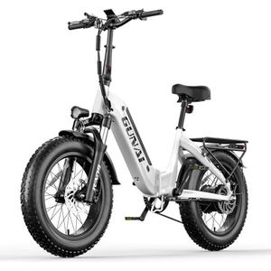 GUNAI GN20 Elektrische Fiets Voor Volwassenen, 20 inch Fat Tire Step-Thru Pendler E-bike met 48 V 15 Ah Ingebouwde Batterij Inklapbare Elektrische Fiets, 7 Versnellingen