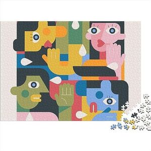 Abstracte Kunst Illustratie voor Volwassenen Kartonnen Puzzel - Ontspannende Spelletjes - Hersenontwakingsspellen - Uitdagingsspellen voor het gezin - Kerstverjaardagscadeaus 500 stuks (52 x 38 cm)
