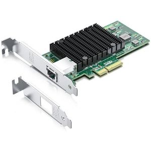 H!Fiber.com 10G Ethernet-netwerkkaart, RJ45 NIC, 10GbE CNA, functie gelijk aan X550-T1, met Intel X550-AT2-chip, ondersteuning Windows Server/Linux/VMware (niet ondersteuning X11, MAC)