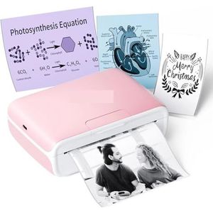 Labelmaker Machine Bluetooth Thermische Printer 304 Dpi Fotoprinter Draagbare Zakprinter For Het Afdrukken Van Studiefotodocumenten(M04S PINK)