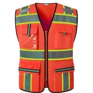 Veiligheidsvest Voor Fietsers Reflecterend Veiligheidsvest Bouwsanitair Verkeerswegadministratievest Opvallend Vest Voor Donkere Uren(XXL)