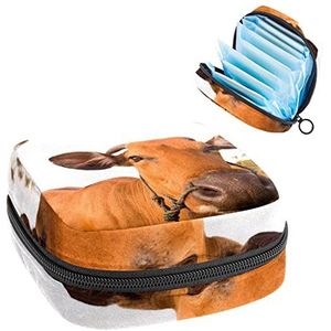 Leuke boerderij koe,Periode Pouch draagbaar,Tampon opbergtas,Tampon houder voor portemonnee vrouwelijke product organisator, Meerkleurig, 4.7x6.6x6.6 in/12x17x17 cm
