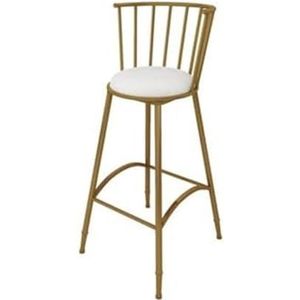 Barkrukken Stoel Hoge Rug Barkrukken Eenvoudige Stijl Hoge Krukken Metalen Barkrukken Stoelen for Koffie Restaurant Aanrecht (Zithoogte) Keuken (Color : Gold, Size : Seat Height :75CM)