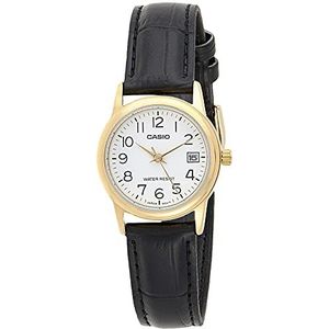 Casio #LTP-V002GL-7B2 Women's Gold Tone Leather Band Easy Reader Dial Date Watch