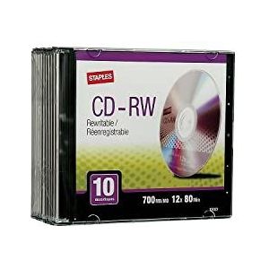 Nietjes CD-RW herschrijfbaar met slanke CD Slim Case 10 stuks