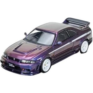 1/64 Voor GT-R R33 Midnight Purple Toycar 2023 Edtion Diecast Model Auto (Color : Purple, Size : With box)