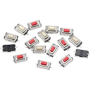 Microschakelaar 100 stuks/partij SMD 3 x 6 x 2,5 mm tactiele touch knop microschakelaar momentane twee-pins voor MP3 MP4 (kleur: rood)