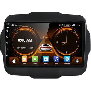 Android 14 2 Din Autoradio voor Jeep Renegade 2014-2020 - Steun Carplay Android Auto DSP-9"" Touchscreen Auto Stereo Met Stuurwielbediening WIFI 4G Bluetooth Split-Screen(P4 4G+WIFI 8Core 4G+64G)