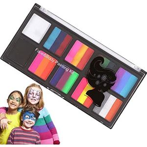 Schmink Make-up | 10 kleuren aquarelverf voor kleding,Make-upbenodigdheden voor Clown Zombie Skull-make-up voor Halloween-feesten en cosplay-evenementen Abbto