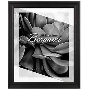 BIRAPA Fotolijst Bergamo 25x30 cm in zwart nerf gemaakt van MDF hout met antireflex kunstglas