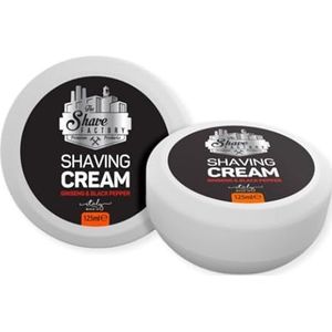 The Shave Factory Shaving Cream Soap - De Ultieme Scheerzeep voor een Gladde en Verzorgde Scheerervaring - Hoogwaardige Ingrediënten en Luxe Geur 125ML (Ginseng & Black Pepper)