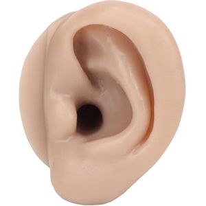 Zacht Oorpiercingmodel, Herbruikbare Vergelijkbare Leermiddelen voor de Menselijke Huid Zacht Oefenoormodel Donkere Huidskleur voor Salon (Links 6007705 00 D)