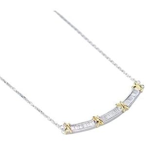 Kettingen voor vrouwen, Prinses geslepen diamanten kruis hanger 925 zilveren lange bruiloft hangers ketting for vrouwen moissanite sieraden