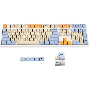 YMDK Blauw Beige Oranje Dye Sub 108 Key Mac Sleutels Dikke PBT OEM Profiel Keycap voor Standaard 104 TKL 60% MX Schakelaars Toetsenbord (alleen Keycap) (108 voeg 4 ISO Keys)
