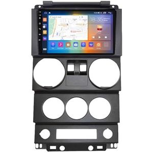 Android 13.0 Radio 2 Din Auto Stereo 9"" Touchscreen Autoradio Voor Jeep Wrangler Rubicon 2008-2010 met Bluetooth/wifi/GPS Navigatie/FM Radio/Stuurwielbediening/AHD Omgekeerd Beeld (Color : B, Size