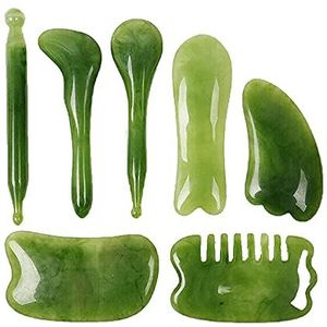 Gua Sha Massage Tool, 7 stks/set Gua Sha natuurlijke hars Quartz Stone Shape Facial Body Massage Board Tool, Gua Sha Facial Tool, 7 in 1 Stree Relief Anti-aging Anti-Rimpel Gua Sha Tools Kit