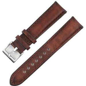 Chlikeyi Horlogeband Handgemaakte Lederen Horloge Met Schroefdraad Band 18-22mm, 18 mm, Leer