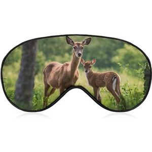 Forest Deer and Fawns Wild Animal Slaapmasker met verstelbare riem, comfortabel zacht oogmasker, slaaphulp, lichtblokkerende oogmaskers