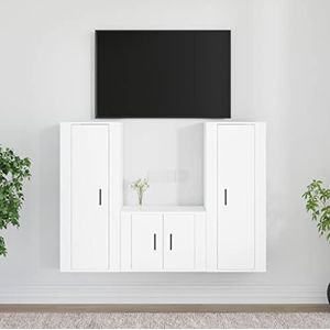 DIGBYS Meubels-sets-3-delige tv-kast set wit ontworpen hout