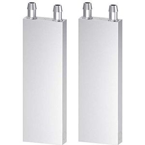 CLDIY Aluminium waterkoelblok, vloeistofwaterkoeler, koellichaamssysteem voor pc, computer, CPU Graphics koellichaam, endothermic head, zilver (40 mm x 160 mm x 12 mm) 2 stuks