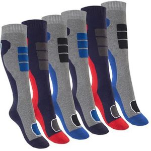 Footstar Thermosokken voor kinderen, outdoor, kniekousen, 6 paar, kleurrijke winterkousen, variant 2, 35-38