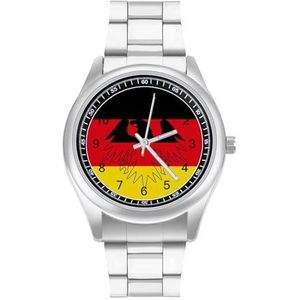 Duitse Vlag Klassieke Heren Horloges Voor Vrouwen Casual Mode Zakelijke Jurk Horloge Geschenken