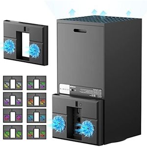 Wiilkac Opgewaardeerde console-koelventilator voor Xbox-serie X, externe koeler temperatuurregeling ventilatorconsole koelsysteem met USB-poort voor Xbox-serie X