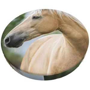 GRatka Hoes voor ronde kruk, barstoelhoes, thuis bar, antislip zitkussen, 30 cm, mooi Palomino paard lavendel