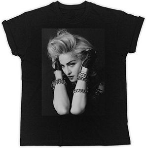 Madonna Hair Face Poster Grappige Gift Designer Unisex T-Shirt, Zwart, L