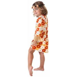 BigBuy Carnival Kostuum voor kinderen, hippie-bloemen, oranje, maat 3-5 jaar
