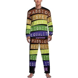 LGBT Gay Pride zachte heren pyjama set comfortabele lange mouwen loungewear top en broek geschenken S