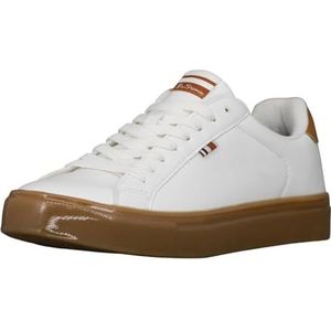 Ben Sherman Crowley Sneaker voor heren, Witte Gom Kameel, 38.5 EU