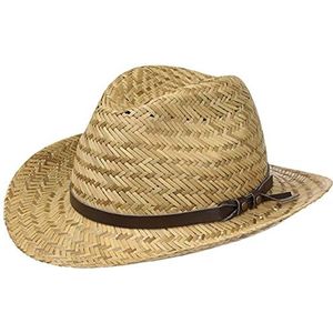 Lipodo Wyoming Cowboy Kinderhoed Kinderen - Made in Italy cowboyhoed zomer hoed strand voor Lente/Zomer - 54 cm naturel