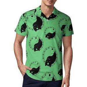 Yin En Yang Leuke Katten Casual Heren T-shirts Korte Mouw Sneldrogende Golf Tees Tops Buitensporten Werk 18.99