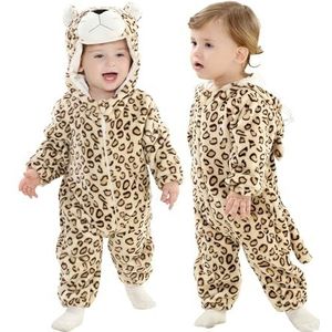 Doladola Baby jumpsuits dier luipaard onesies rompertje baby jumpsuit Halloween kostuum(Lichte kleur luipaard, 0-3 maanden)