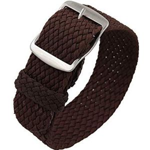 De kijkbands van mannen 18mm/20mm/22mm Nylon Man Horlogeband Vervanging Vintage Polshorloge Band Strap met Zwart/zilver Geborsteld Gesp (Color : Brown S_18mm)