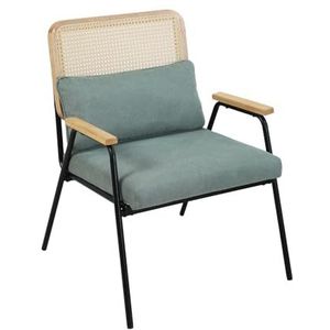 SVITA - THEA - Fauteuil - Groen - Rotan - Retro Design