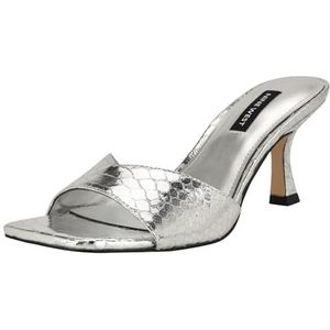 Nine West Rokke, sandalen met hak voor dames, Slang D zilver 098, 36 EU