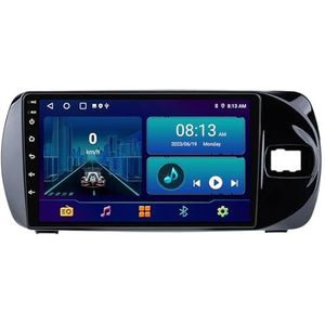 Dubbele DIN Android 14 autoradio voor Toyota Vitz 3 XP130 2016-2020 9 Duim QLED Touch screen-met Draadloze Carplay Android Auto GPS navigatie 4G WiFi Stuurwielbediening achteruitrijcamera(P4 4G+WIFI 8