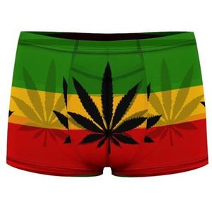 Rastafari Vlag met wietblad heren boxershort sexy shorts mesh boxers ondergoed ademende onderbroek string