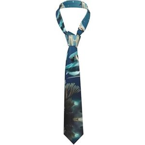 GerRit Haaien onder de zee casual stropdas voor heren, en bedrukte stropdas, gemakkelijk te onderhouden, geschikt voor dagelijks gebruik, feest, bal en feest, enz., Zwart, Eén maat